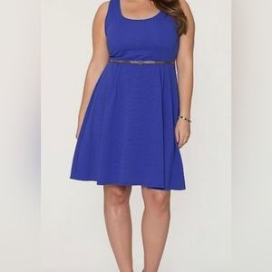 Lane Bryant royal blue and black textured sleeveless scuba dress 22